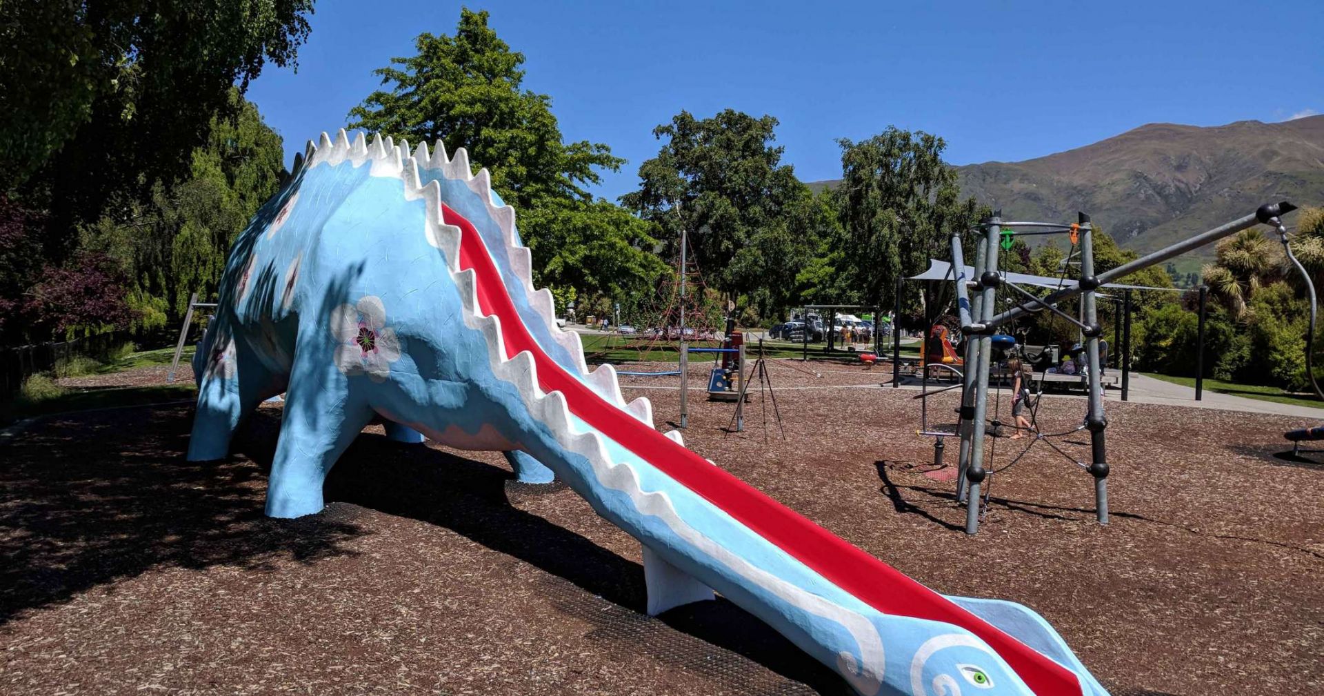 Dinosaur slide in Dinosaur Park in Wanaka.